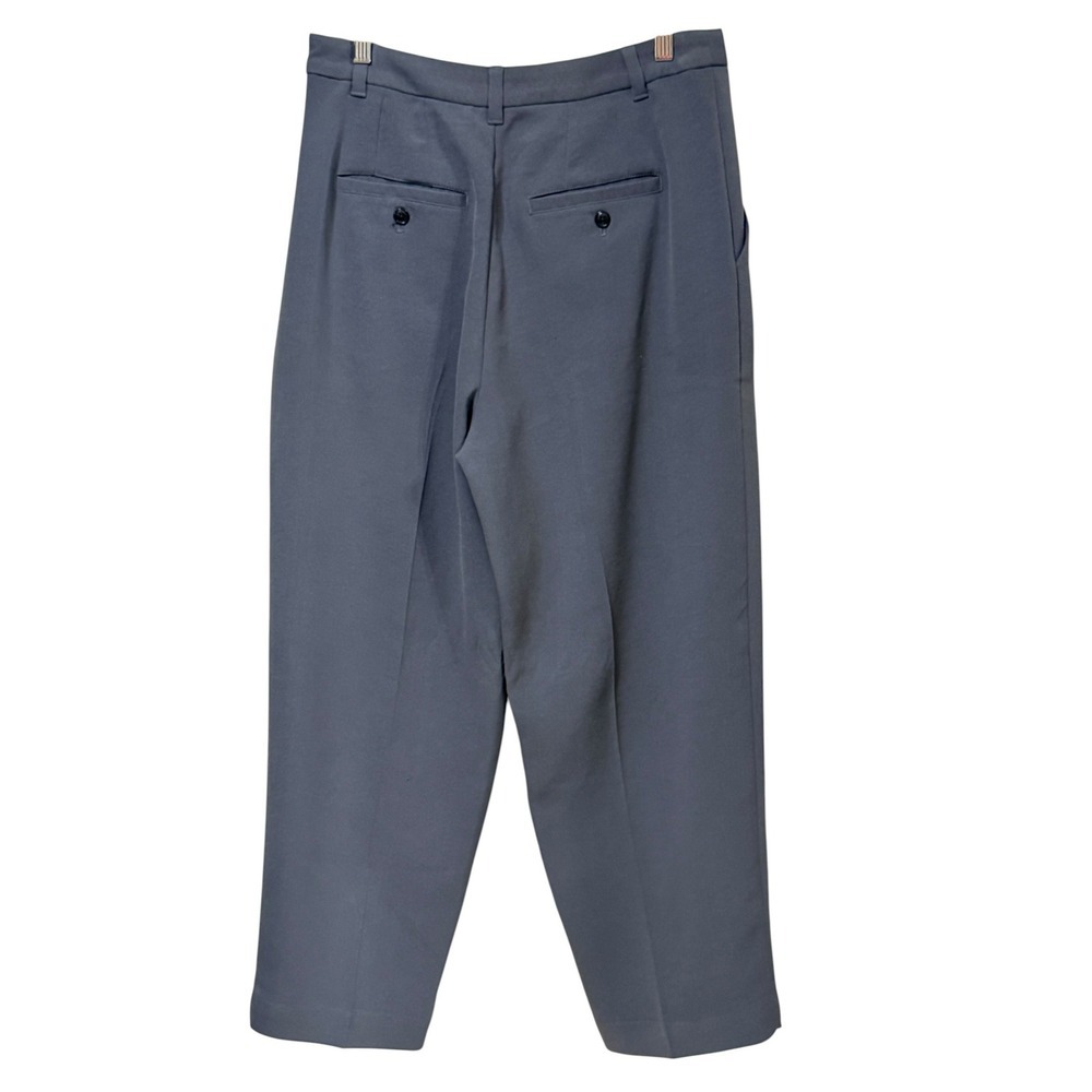 Madewell Women 8 Gray Blue Pleated High Rise Tapered Trouser Pant Workwear Slack - Picture 2 of 6